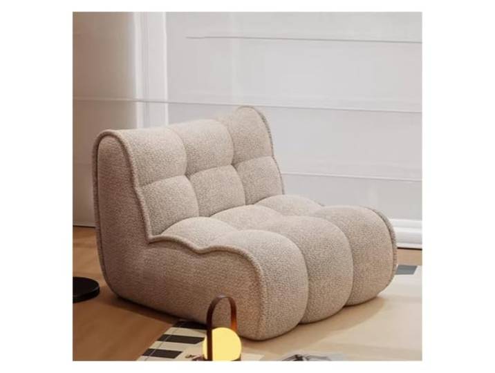 KUNYOS Sitzsack-Liegenbezug, Dicker, weicher, beflockter Pouf-Chaiselounge-Sitzsack(Light Grey)
