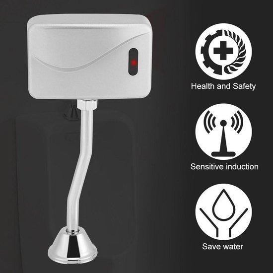 Allecto Plus Automatische Infraroodsensor Urinoirspoeler - Zilver/Chroom - Wandmontage - Metaal