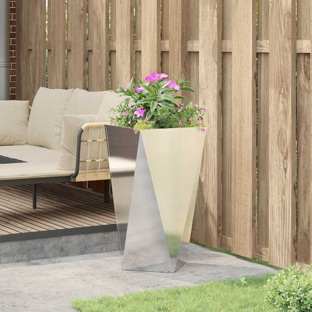 17 Stories Planter Box Silver 75cm H x 40cm W x 40cm D
