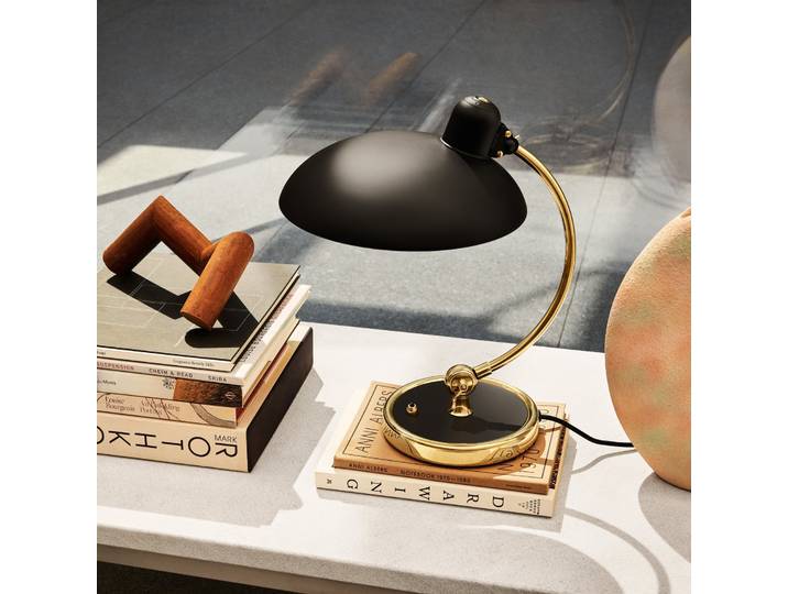 Kaiser Idell Tischlampe Luxus, schwarz/messi - Fritz Hansen Kaiser Idell 6631-T Luxus - Wohnzimmer - Design - Metall - Einflammig