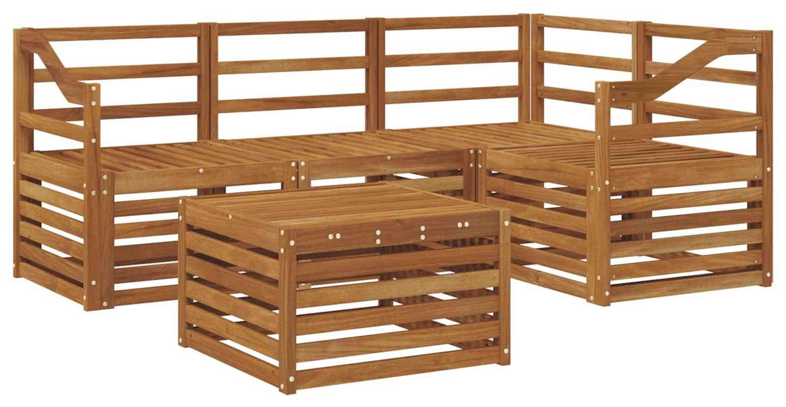 Outdoor-Sofagarnitur 5 pcs Natur