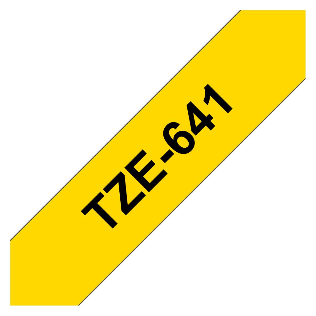 Brother Tze641 Label-Making Tape (2.50 cm, Schwarz, Gelb) (TZE-641)