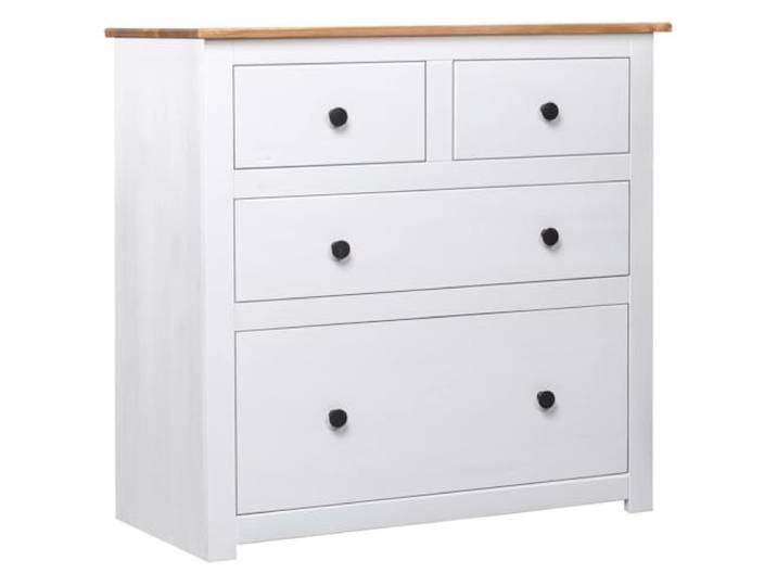 vidaXL Panama-Kiefer Sideboard mit 4 Schubladen Kommode Anrichte Mehrzweckschrank Beistellschrank Schrank Flurschrank Weiß 80x40x83cm
