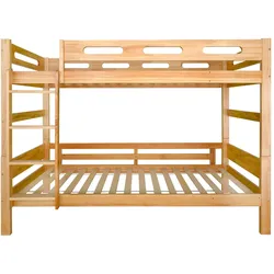 MODFU Etagenbett Holz Natur 205x101x144,5 cm, teilbar in 2 Einzelbetten, Liegefläche 90x200 cm