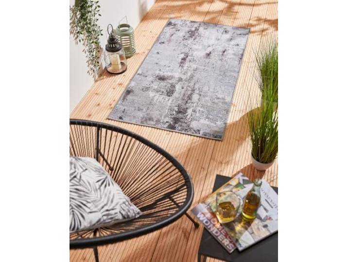 -LUXOR- living Outdoor Teppich Lago, Camping, 120 x 170 cm, Anthrazit-grau