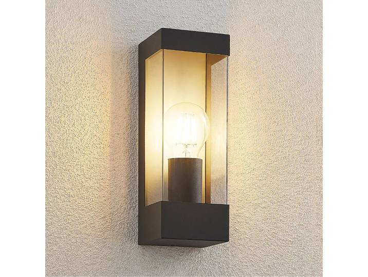 Aussenwandleuchte Tilian Lindby, dimmbar, schwarz, Edelstahl, Modern