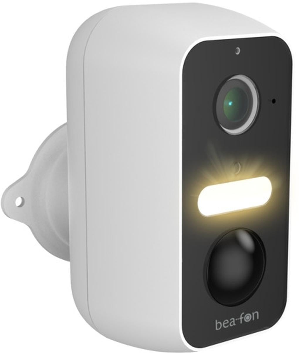 Beafon Smart Home Safer 3L draaibare buitenbewakingscamera met LED-verlichting, 3MP Super HD, IP65, wit, 2,4G WiFi