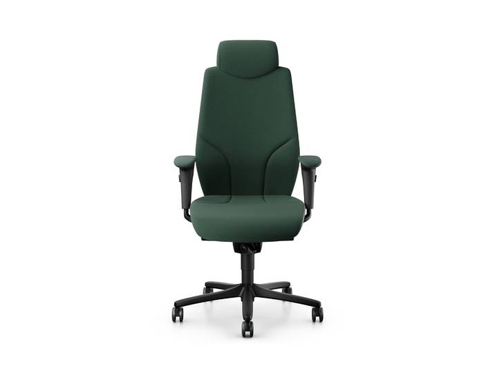 Giroflex 64-9778 executive chair with 4D armrests, Dark green/Black, New, Ergonomic chair - ideal for flexible working