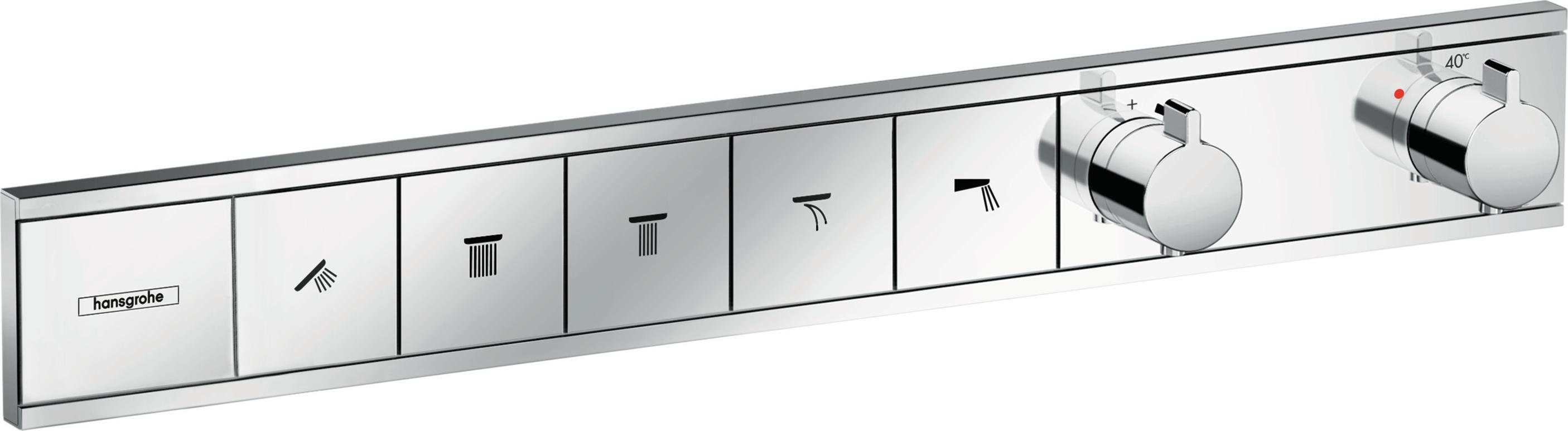 Thermostat RainSelect f UP-Thermostat 5 Verbraucher chrom verchromt Unterputz Fertigset 5 Verbraucher