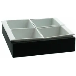 Aerts, Serviergeschirr, Salt & Pepper White Servier- und Snackschalenset 4-tlg., Porzellan, Holz, 840308