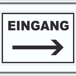 HB-Druck Eingang Aufkleber mit Pfeil nach rechts A2 (420x594mm)