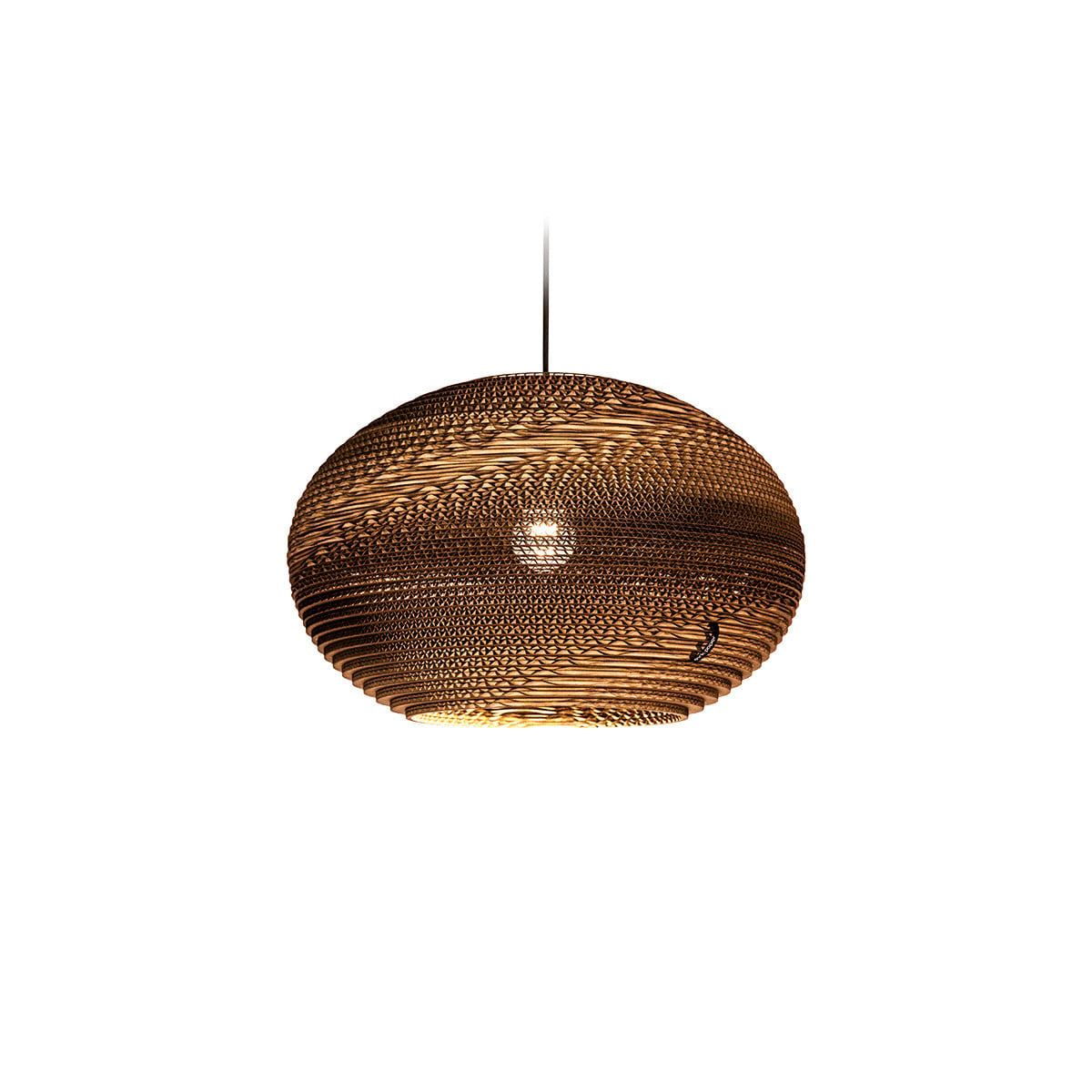 Think Paper Classy 440 Kartonnen Hanglamp, Rond, Bruin/Wit, Ø 44 cm