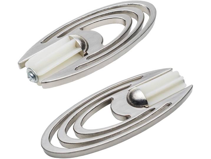 Gardinenstangen-Endstück LIEDECO Endstück, Endknopf Saturn für 16 mm Stangen Gr. 1, silber (edelstahlfarben), H:3,5cm L:8,5cm, Gardinenstangenendstücke, Gardinenstangen-Endstück, Endstück, Endknopf