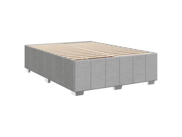 KTHLBRH Bettgestell hellgrau 160 x 200 cm, Stoff Lattenrost inklusive, robuste Füße, atmungsaktives Polyester, ohne Matratze