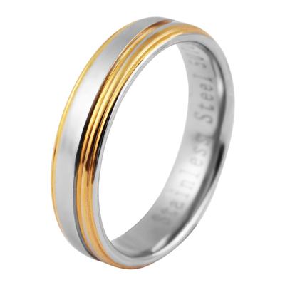 Fingerring AKZENT "Mitar, langlebig" Gr. 64, bunt (bicolor), Fingerringe, Herren, 64, Edelstahl, Fingerring