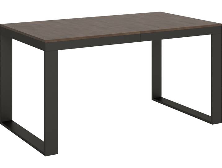 Table Extensible 90X160/420 Cm Tecno Evolution Noyer Structure Anthracite