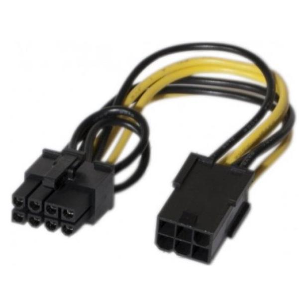 Exertis Connect PCI Express Strom-Adapterkabel 6pin auf 8pin Für Netzteile ohne PCIe Stromanschluss (10 cm) (146695)