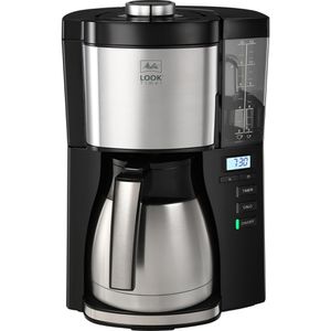 Melitta Kaffeemaschine Look Therm Timer, mit Thermoskanne, 1,25 Liter, 1080 Watt, schwarz, 10 Tassen