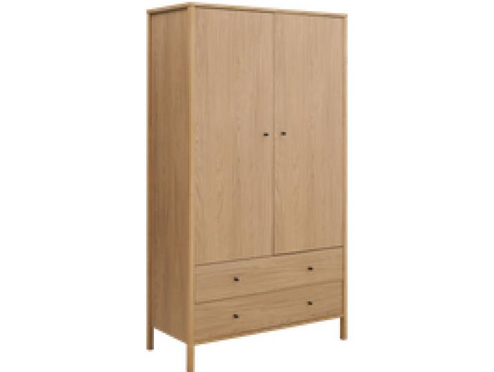 Armoire décor bois 2 portes 2 tiroirs Simon