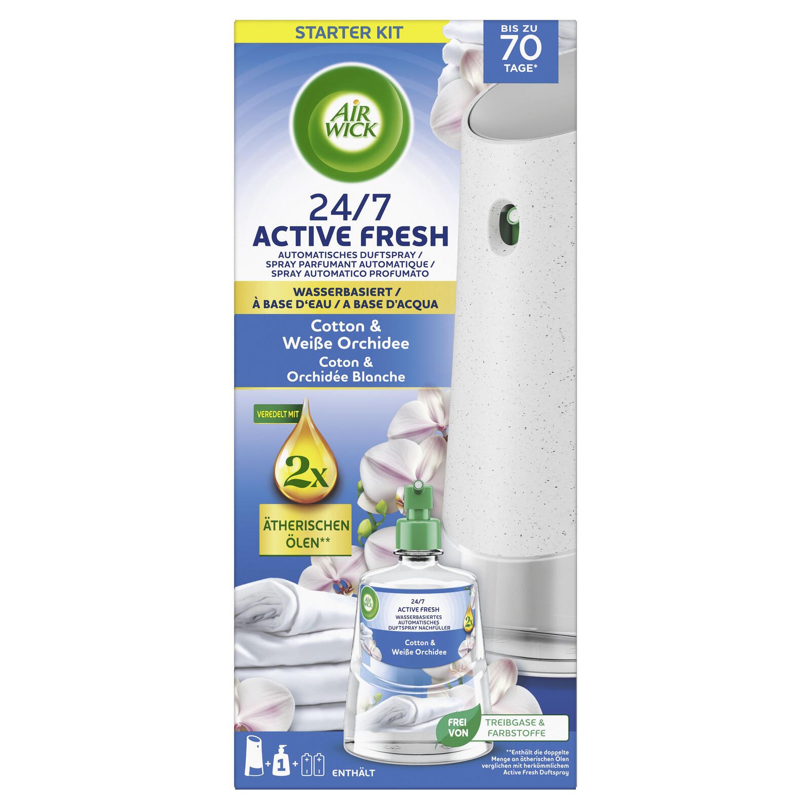 AIRWICK 24/7 ACTIVE FRESH Duftspender Cotton & Weiße Orchidee 228 ml 3308876