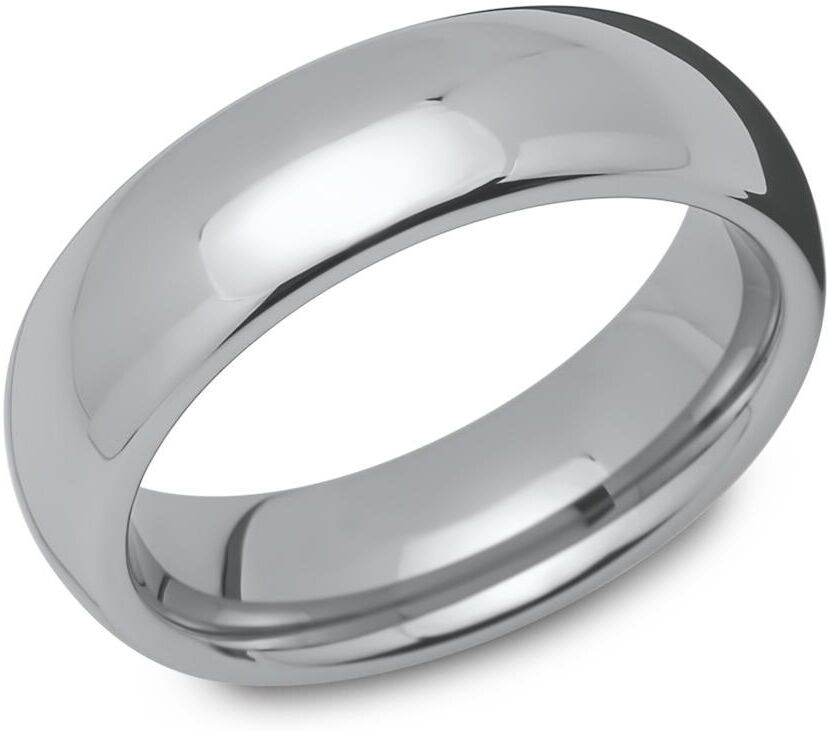 Unique Glänzender Wolframring robust silber