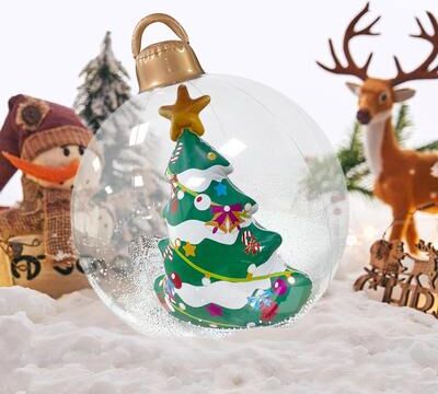 Inspire Daily Merch Giant Transparent Inflatable Christmas Ball PVC Christmas Ornaments For Holiday Decor tree