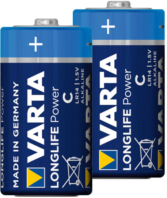 Piles alcalines au manganèse Varta, taille internationale : LR14 (04914110412)