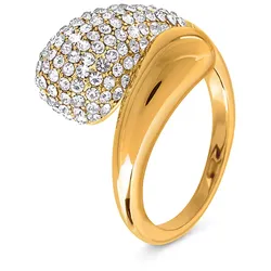 Tchibo - Ring »Tropfen« mit Kristallen - Damen - Gr. 18 - gold