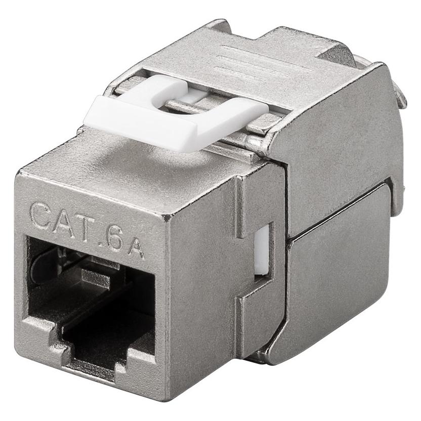 Goobay CAT 6A KeyStone RJ45 Jack, STP geschirmt, 500MHz, slim line (Keystone Modul) (90864)