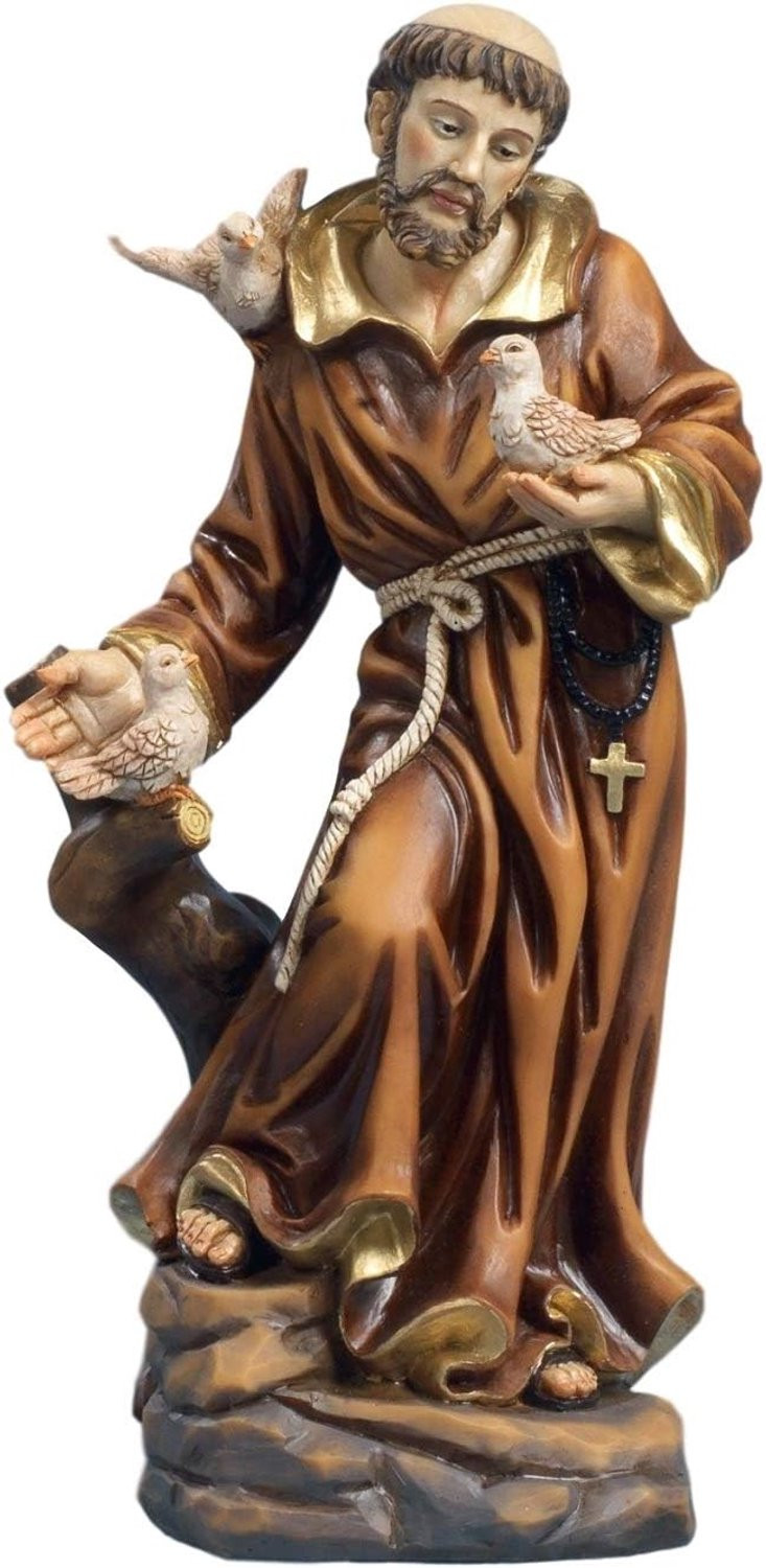 Sint Franciscus Beeldje - 14 cm Hars Decoratie
