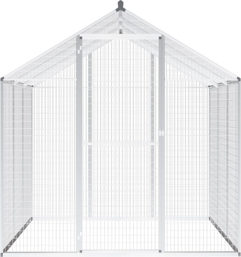 Archie & Oscar Olin 194cm Aluminum Pointed Top Flight Cage Silver 194cm H X 178cm W X 183cm D