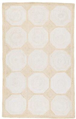 Juniper Home Salazar Natural Geometric Light Beige/ White Area Rug