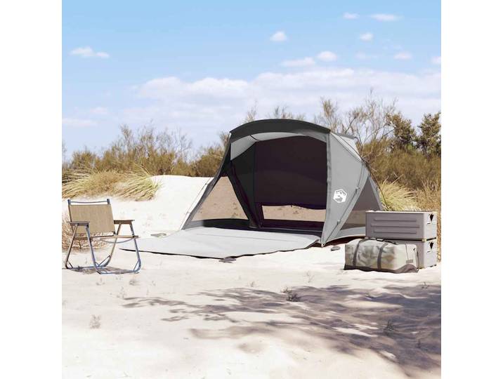 vidaXL Strandzelt 2 Personen Grau Wasserdicht