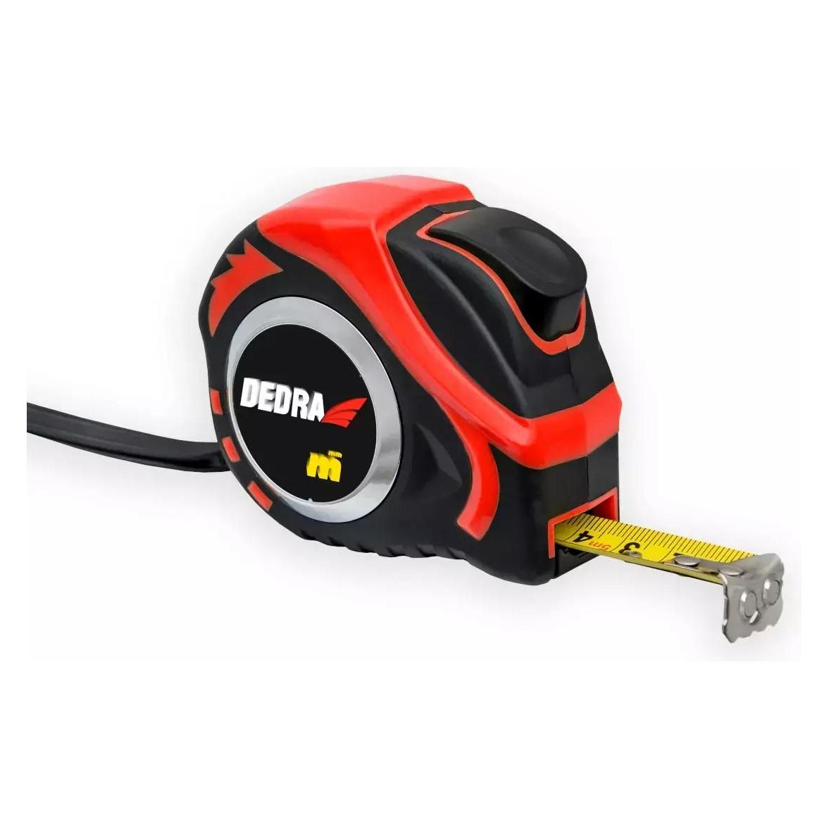 Dedra Tape 8m/25mm, rote Farbe, Magnes, Auto-Stop, Gummigrip, Dou (8 m) (M891P)