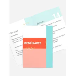 Menükarten Geburtstag selbst gestalten mit Spruch und Fotos im Onlinedesigner bei Meine-Kartenmanufaktur.de