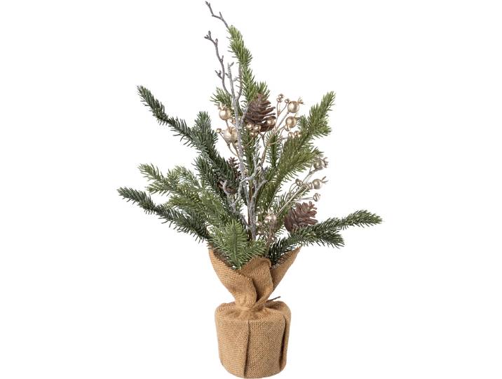 Künstlicher Weihnachtsbaum CREATIV GREEN Weihnachtsdeko, künstlicher Christbaum, Tannenbaum , grün, H:45cm, Kunststoff, Weihnachtsbäume, Künstlicher Weihnachtsbaum, mit Zapfen, Beeren und Deko-Ast