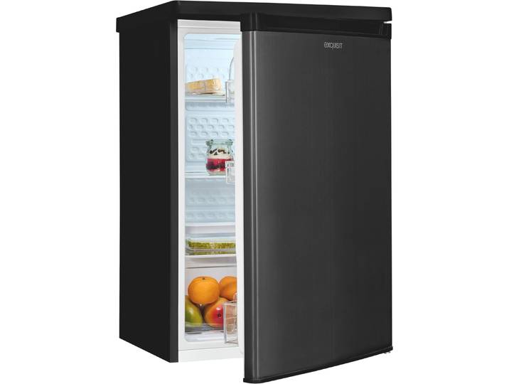 EXQUISIT Kühlschrank KS16-V-040C , Energieeffizienz: C, schwarz (inoxlook, az), Rechtsanschlag, wechselbar, Kühlschränke, Helles LED-Licht für optimale Innenraumbeleuchtung, Kühlschrank