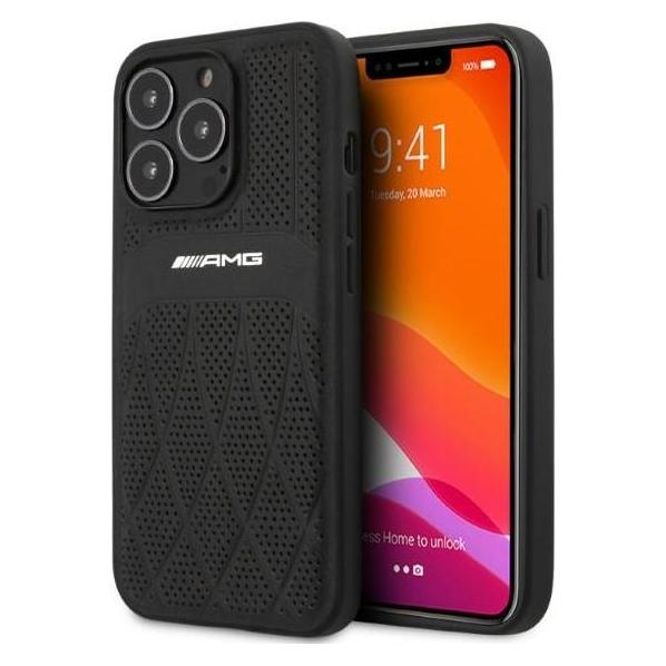 Mercedes AMG AMHCP13LOSDBK iPhone 13 Pro / 13 6,1" czarny/black hardcase Leather Curved Lines (Apple iPhone 13, Apple iPhone 13 Pro) (AMG00050-0)