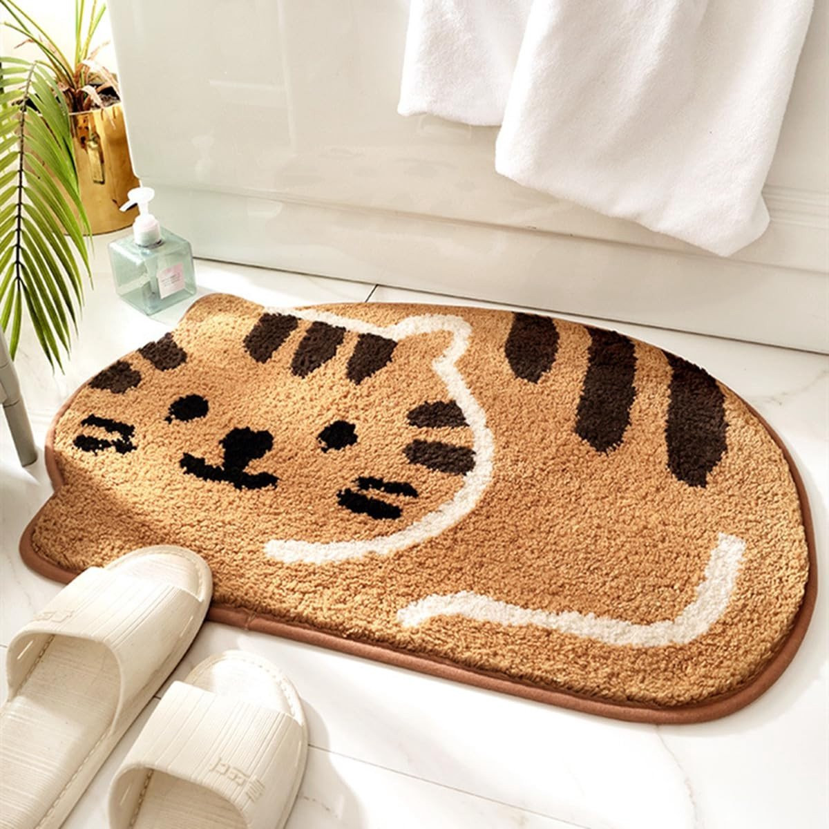 Omgoods Antislip Badmat met Kattenontwerp en Absorberende Eigenschappen