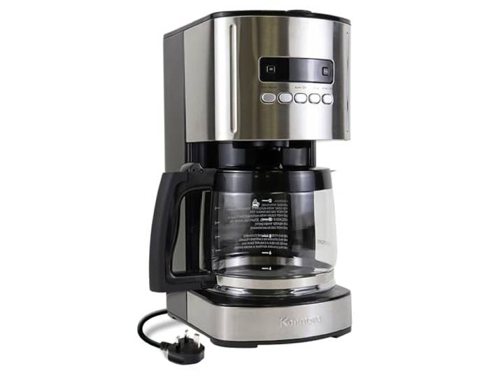 Koolatron Kenmore 12-Tassen-Filterkaffeemaschine 1,8 l programmierbare Filterkaffeemaschinen mit Timer Schnellbrühtechnologie wiederverwendbarer, Schwarz