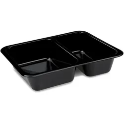 Menü-Schale (PP) Foodyboxx extra-stabil 2-geteilt schwarz 227 x 178 x 49 mm