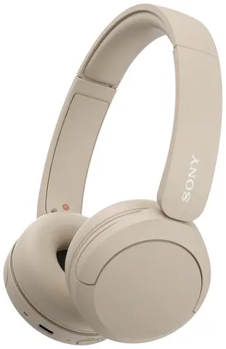 Sony WH-CH520 On Ear Headset Bluetooth Stereo Beige Mikrofon-Rauschunterdrückung Batterieladeanzeige, Headset, Klang-Personalisierung, Lautstärke