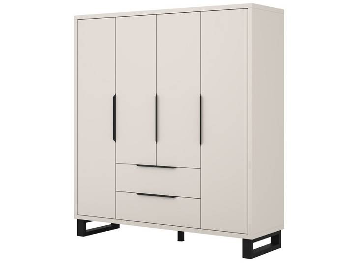 Beautysofa Kleiderschrank HILTON Kaschmir mit 2 Schubladen, (Schrank ohne Spiegel, Breite: 190,7 cm) 2 Kleiderstangen