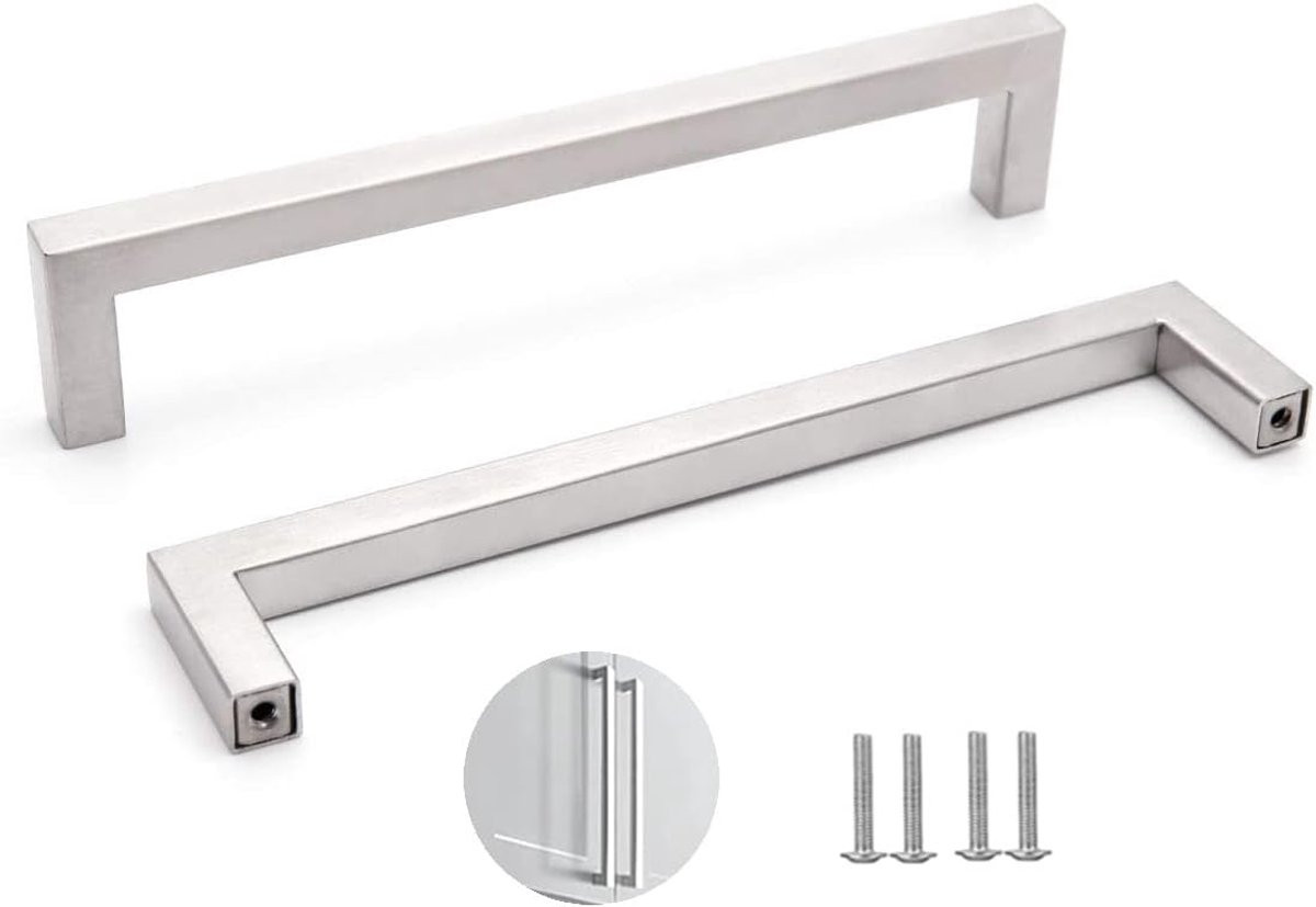 Merkloze vierkante meubelhandgrepen van RVS, 160 mm
