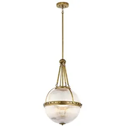 Pendelleuchte Deckenlampe Hängeleuchte Glas Messing D 38,4 cm Esszimmerlampe