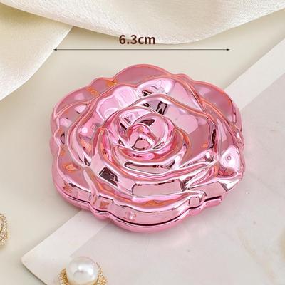 Fusion Finds Double Sided Mirror Foldable Portable Makeup Mirror Rose Flower Mirror Exquisite For Pocket Handbag Gift rose Pink