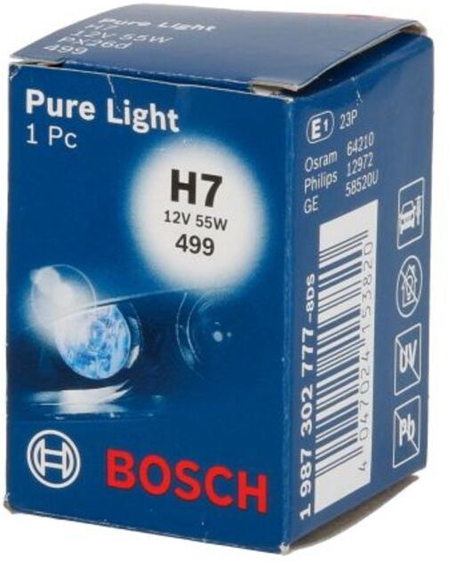 Glühlampe Halogen BOSCH H7 Pure Light 12V, 55W, 1 Stück