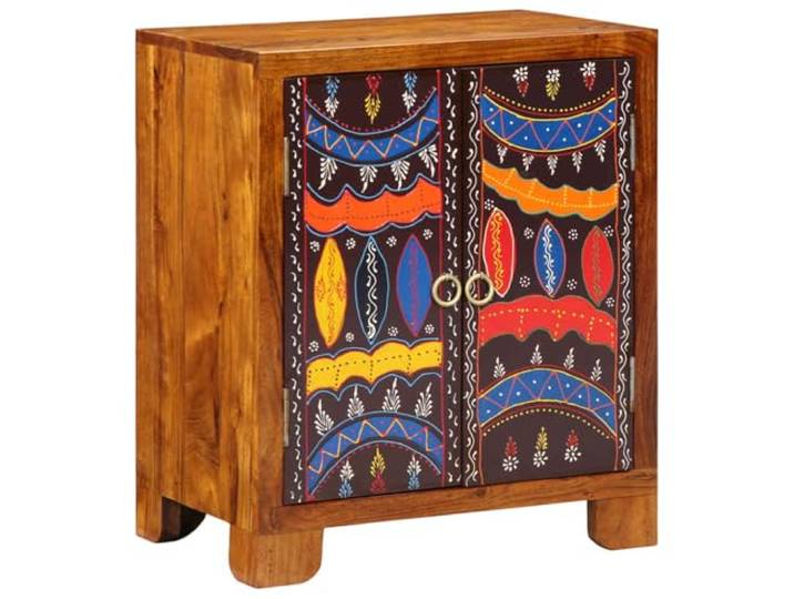 HGFDVCMR Sideboard Mehrfarbig 50x35x60 cm Massivholz Akazie Handbemaltes Massivholz-Sideboard aus Akazie mit 2 Türen für Flur, Schlafzimmer und Wohnzimmer.