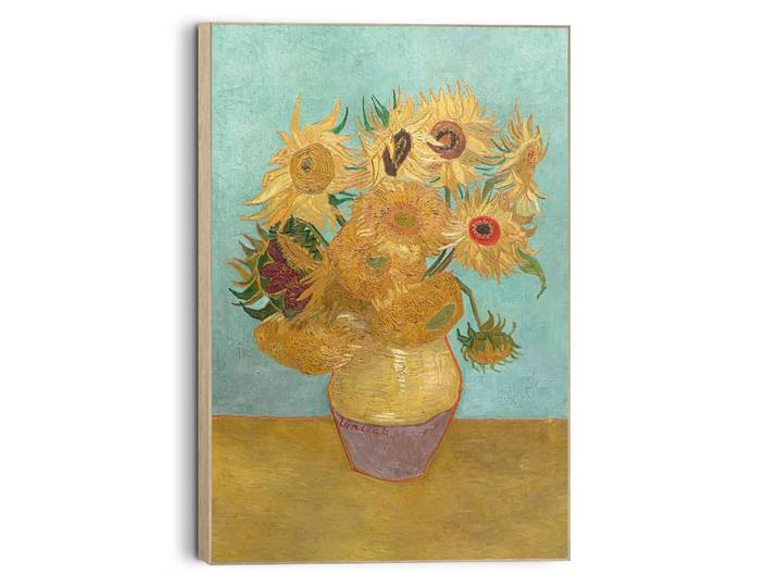 Wandbild REINDERS Van Gogh - Sonnenblumen , gelb (farbe bild(er): gelb), B:90cm H:60cm T:3cm, Bilder, Wandbild, Wohnzimmer - Alte Meister - Gelb - MDF - Kunst - 90x60 cm