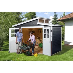 Weka 21 mm Gartenhaus 226 - 295 x 209 cm anthrazit - 50 % Rabatt auf Dacheindeckung